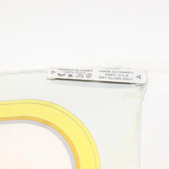 HERMES Carre 90 Scarf ""GRAND APPARAT"" Silk Light Blue Auth - Picture 11 of 14